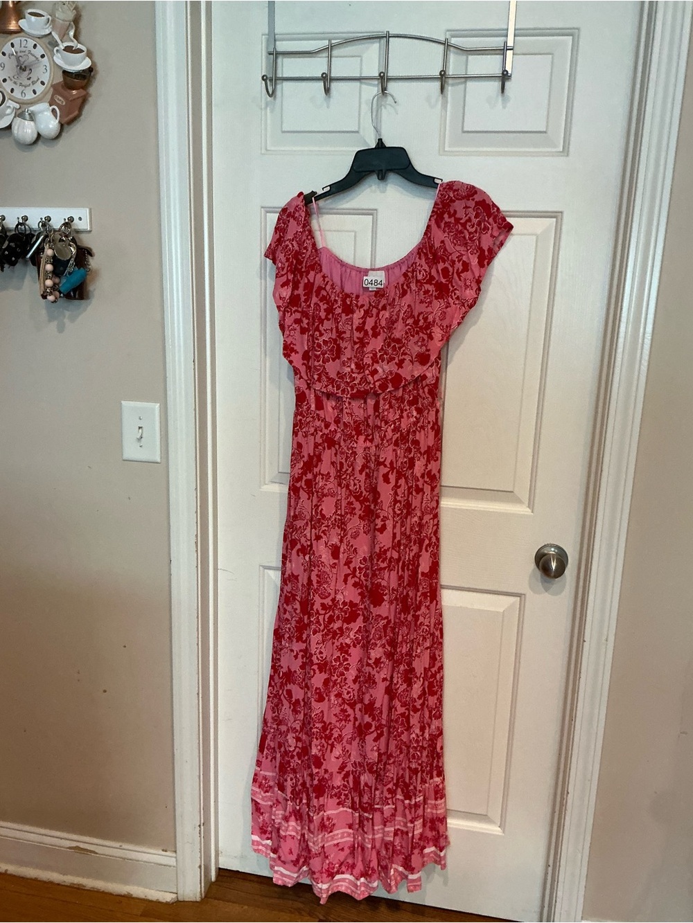 Sugarlips Pink and Red Floral Maxi Dress